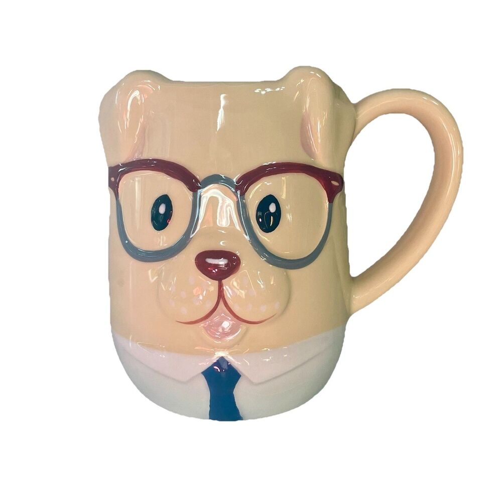 MUG Tag Dog 3D Coffee Mug • Glasses & Tie • Novelty Cup • Dad‎ • Office  Work